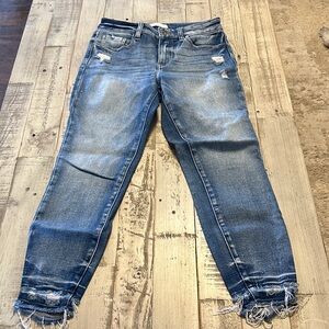 KanCan Light Blue Distressed Ankle Jeans